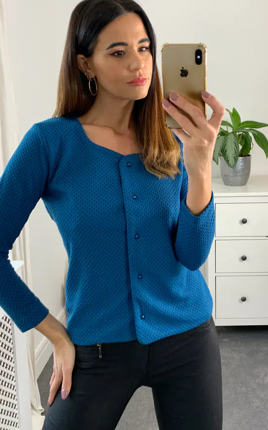 Bray Cardigan Colour Teal