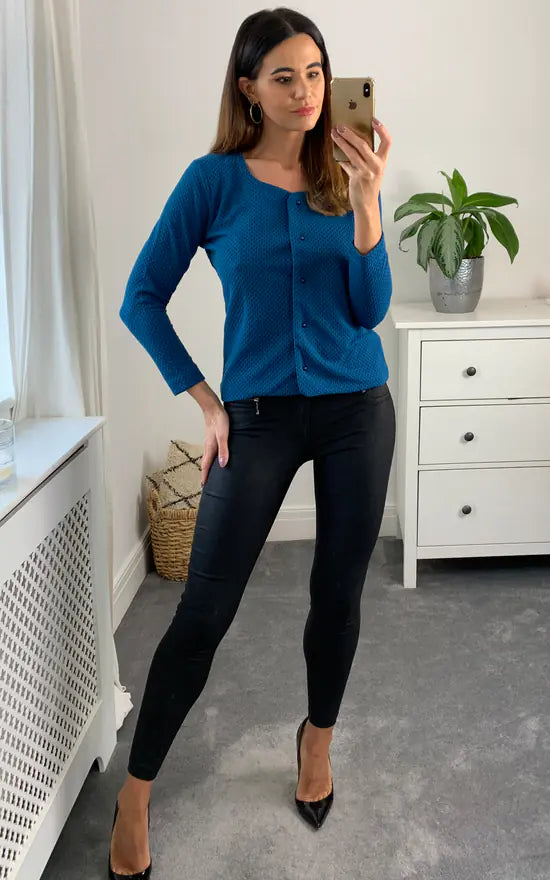 Bray Cardigan Colour Teal