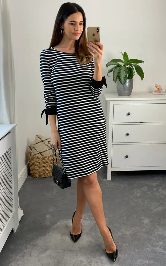 Black and white striped best sale dress uk