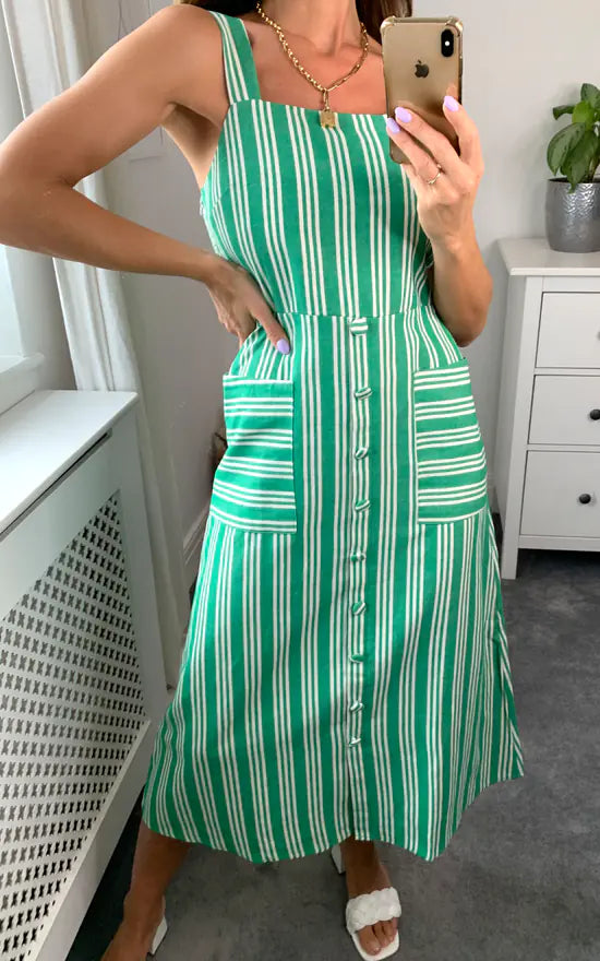 Green Stripe Sundress