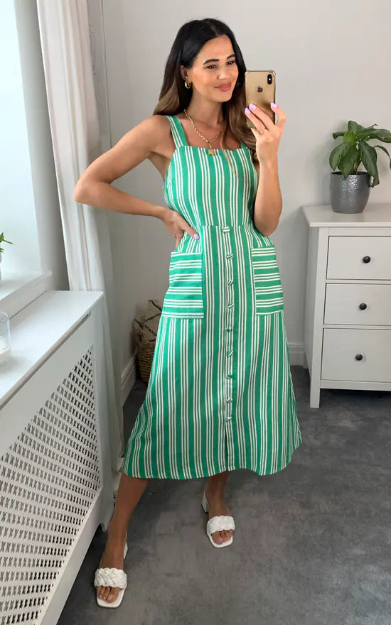 Green Stripe Sundress