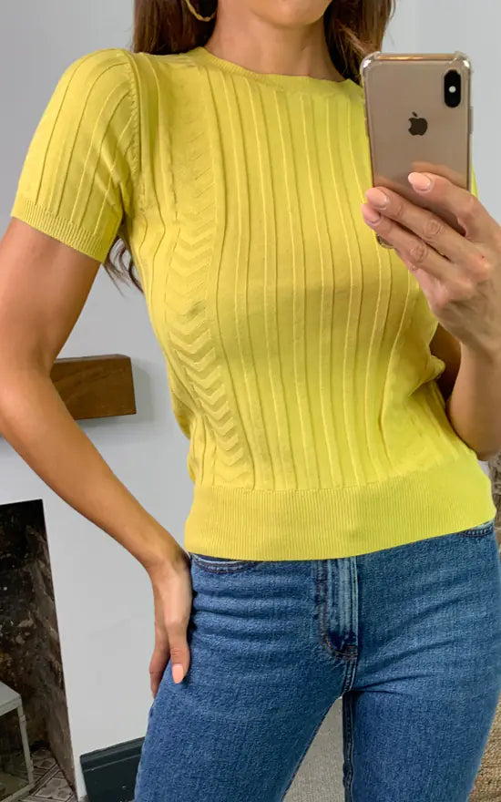 Kingsley Knit Top Mustard