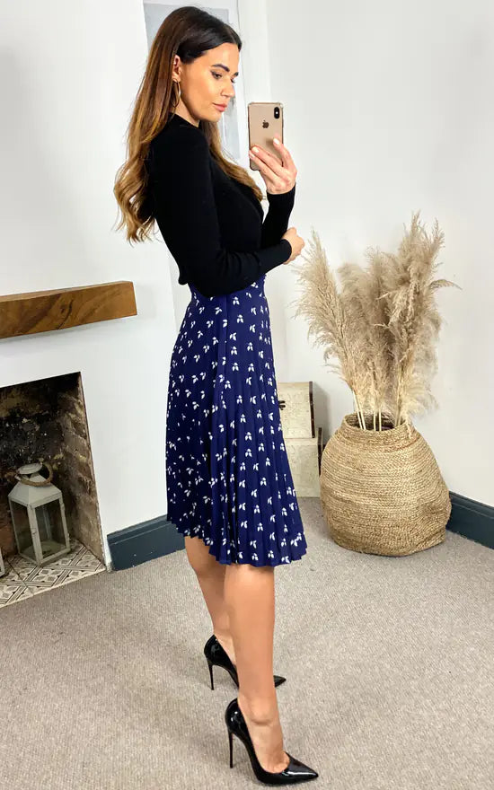Louise Printed Pleated Skirt