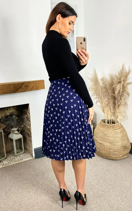 Louise Printed Pleated Skirt