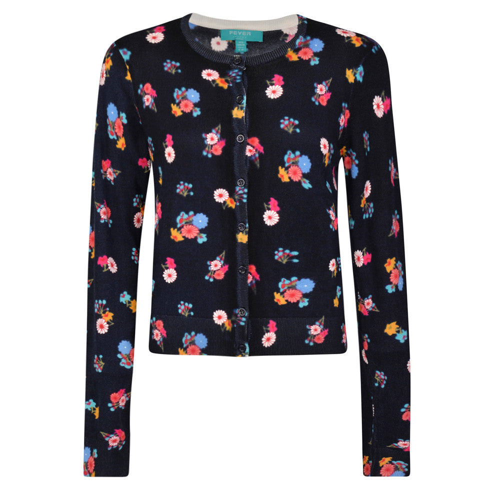 Ditsy Floral Cardigan Navy Multi
