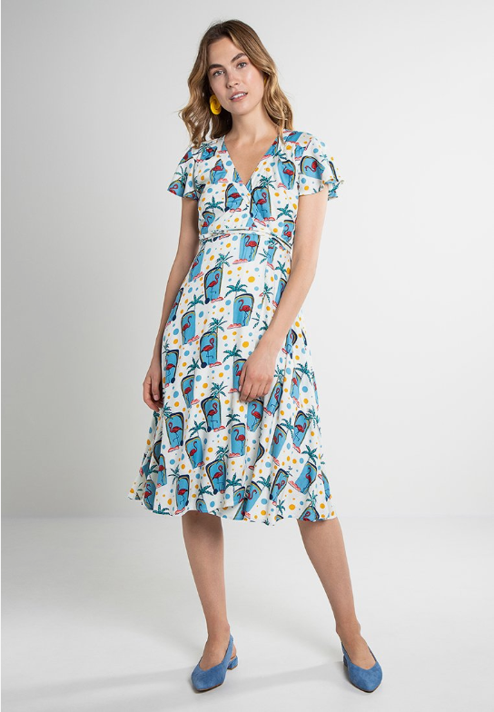 Flamingo Wrap Dress Multi