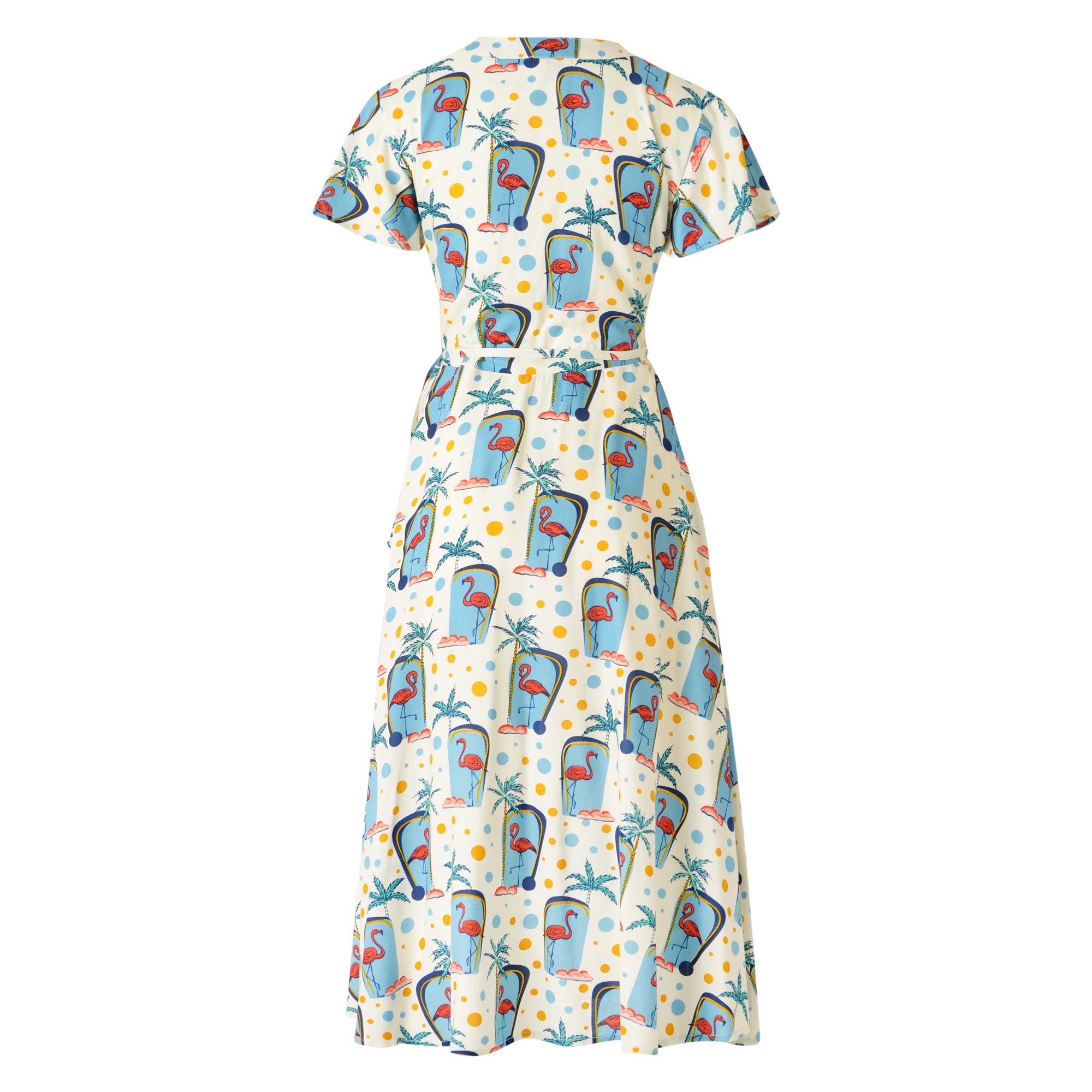 Flamingo Wrap Dress Multi