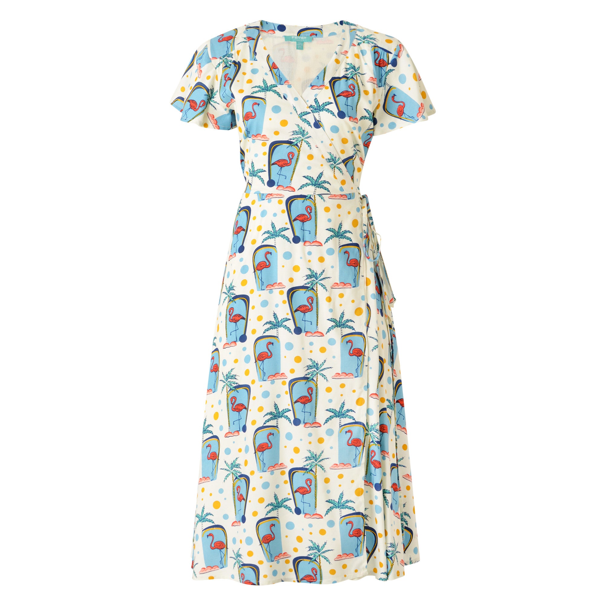 Flamingo Wrap Dress Multi