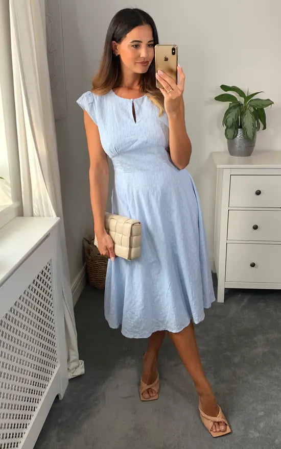 Elizabeth Tea Dress Light Blue