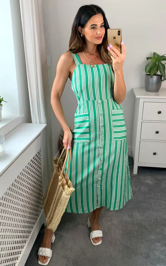Green Stripe Sundress