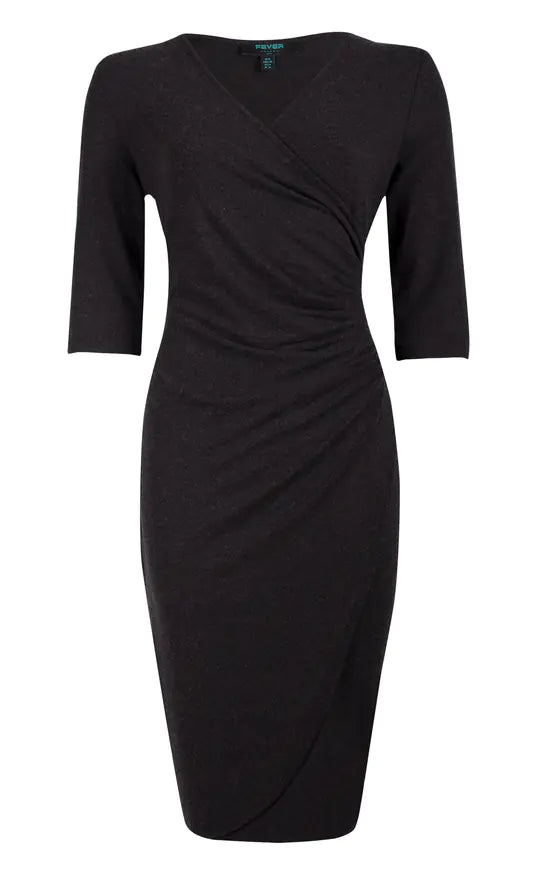 Grey 'Doya' Side Ruched Dress