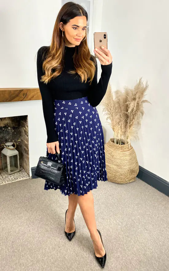 Louise Printed Pleated Skirt