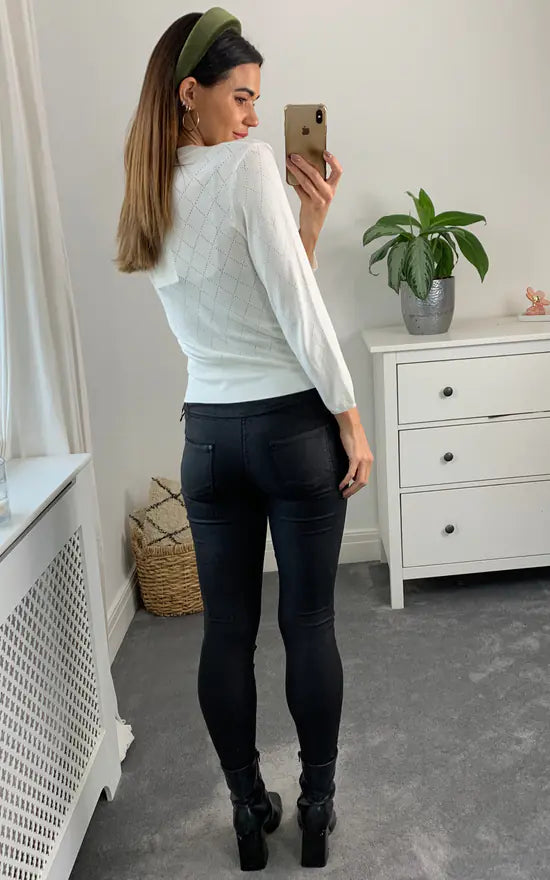 Mariel Cardigan Check Cream