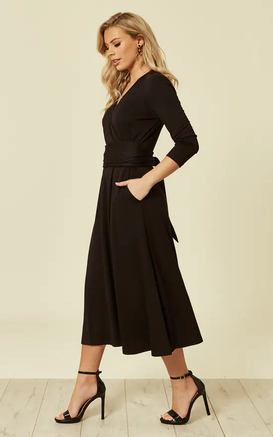 Rosalie Wrap Dress Black