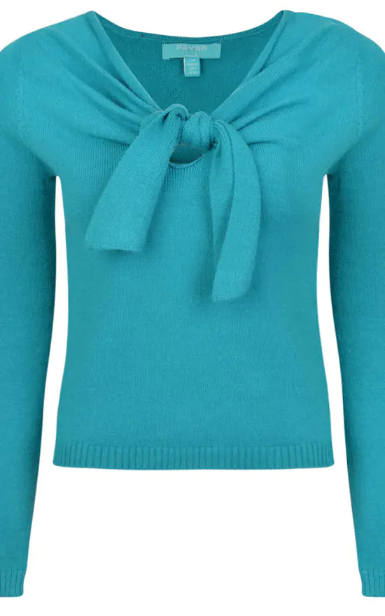 Zoey Tie Green Knit Top