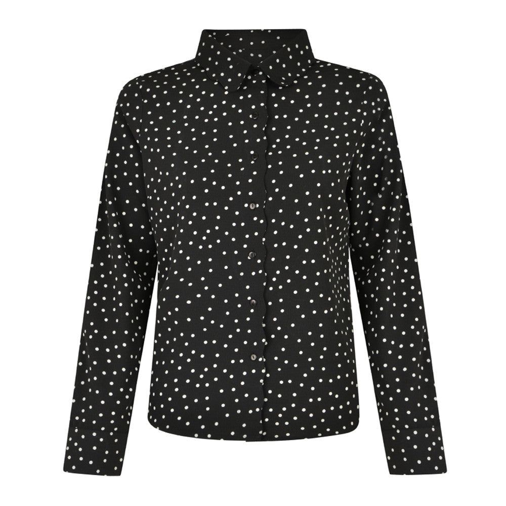 Adeline Blouse Black/Cream Spot