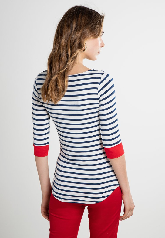 Brigitte Striped Top Cream/Navy/Red