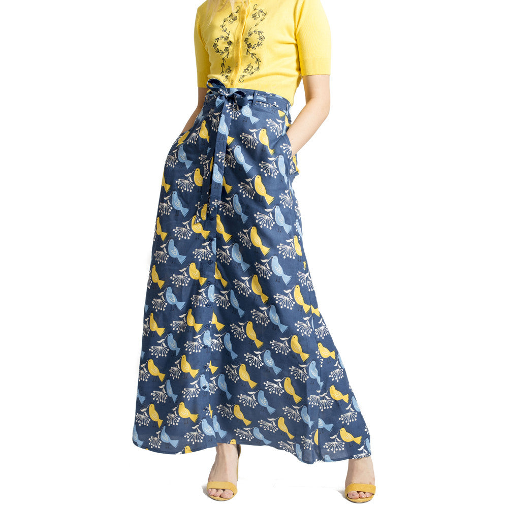 Cassie Maxi Skirt Navy Multi