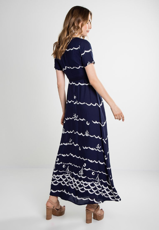 Clovelly Maxi Dress Navy/Cream