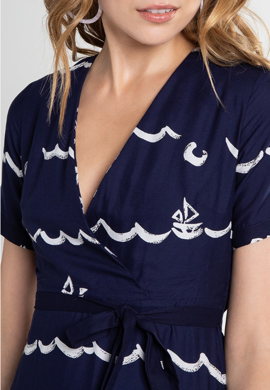 Clovelly Maxi Dress Navy/Cream