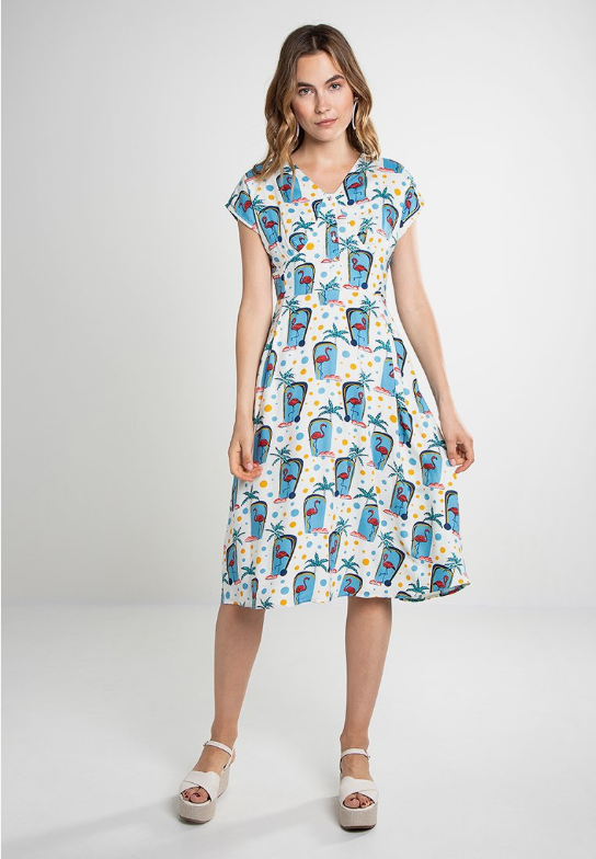Flamingo Dress Multi  Fever London
