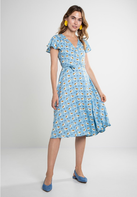 Lavinia Wrap Dress Sky