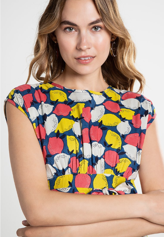 Lemonade Dress Navy Multi