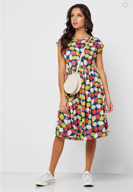 Lemonade Dress Navy Multi