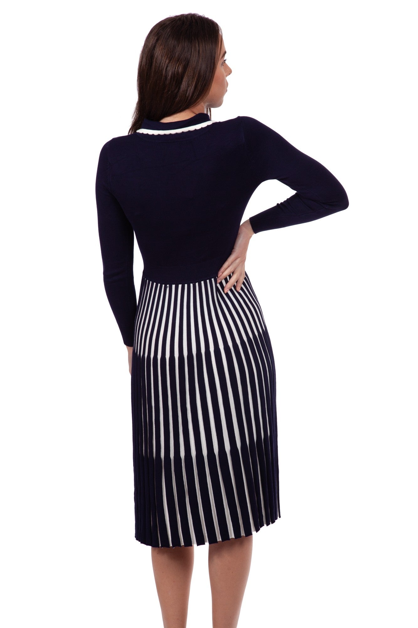 Lewes Dress Navy/Cream