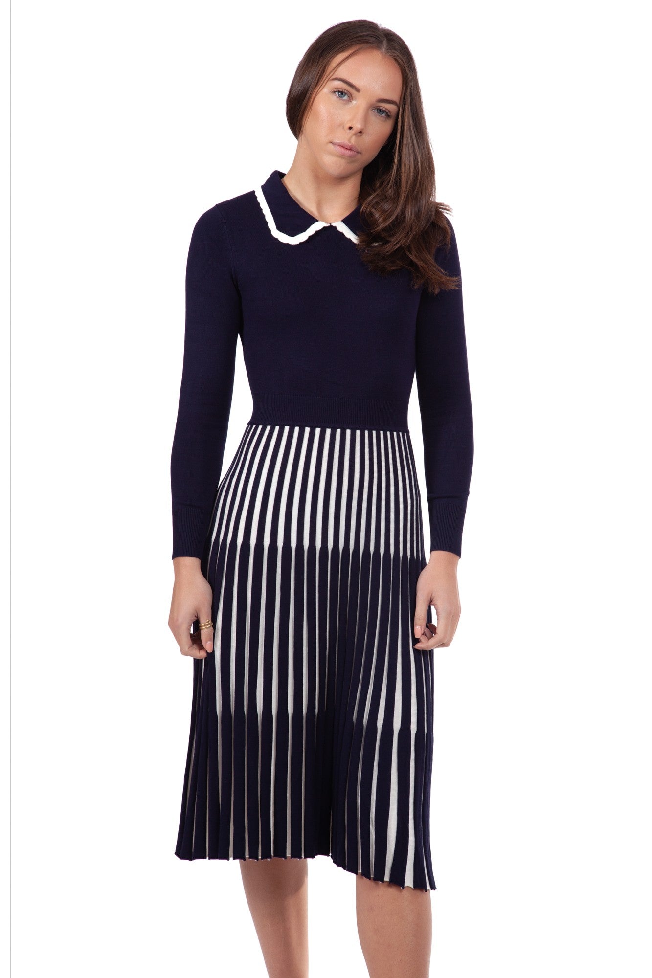 Lewes Dress Navy/Cream