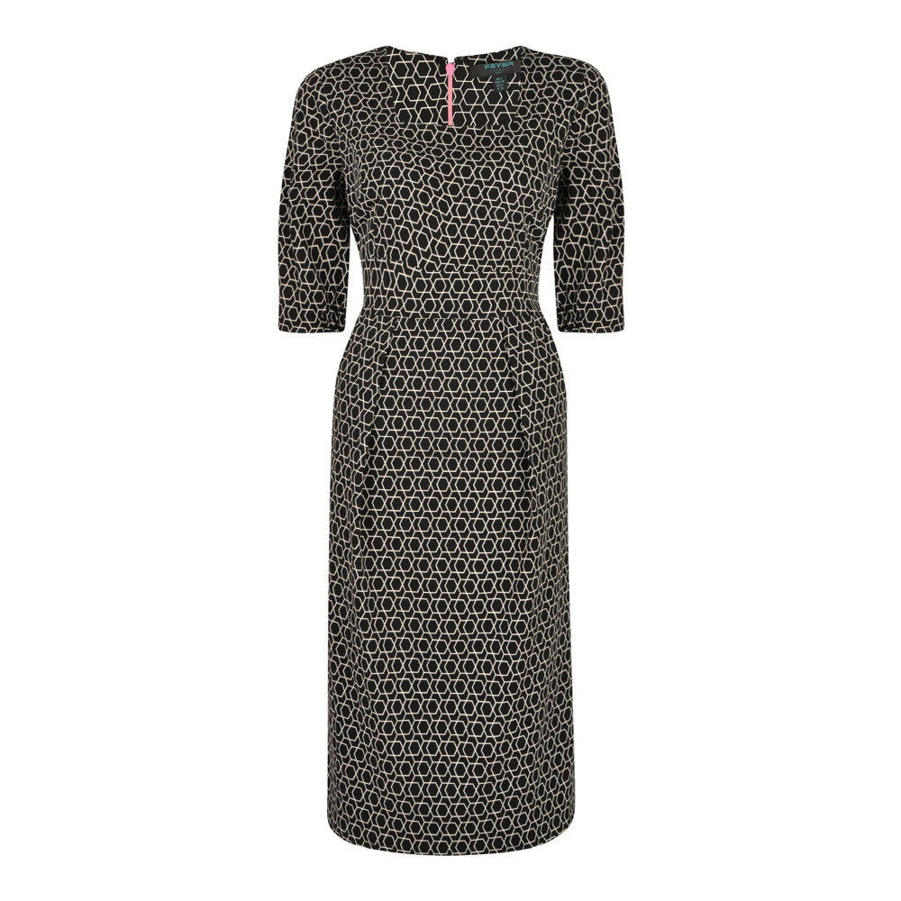 Rome Dress Black/Cream